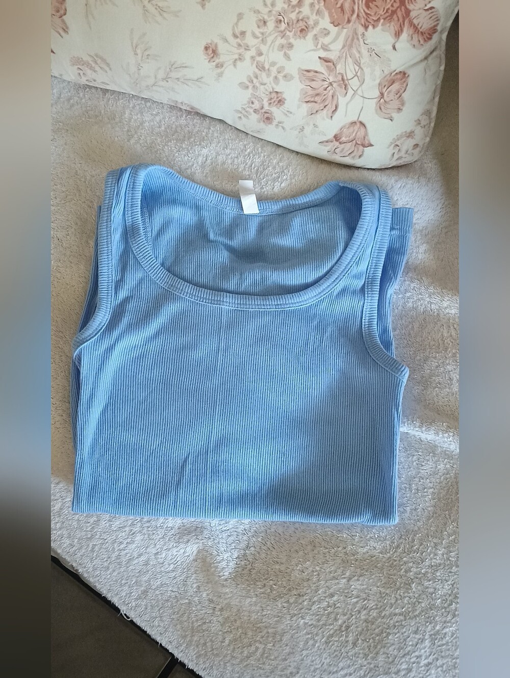 Jockey Light Blue Ribbed Tank Top